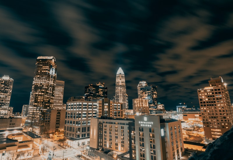 Uptown Charlotte skyline and stadium